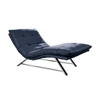 Relaxliege W.SCHILLIG "daily dreams", blau (blau z59), B:95cm H:91cm T:170cm, Longlife Xtra-Leder Z59: Glattleder mit modischer Prägung. Hautstärke 0, 9 - 1, 1 mm, Sofas, in Waffelkissen-Optik, wahlweise mit Motor, Kufengestell, in 2 Breiten Image