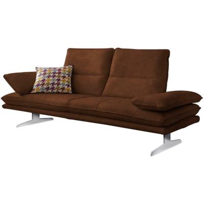 2-Sitzer W.SCHILLIG "broadway, Designsofa mit tollem Sitzkomfort", braun (tabacco z69), B:216cm H:94cm T:96cm, Longlife Xtra-Leder Z69: Das feinnarbige, gedeckte Softleder Z69 besticht durch seine außergewöhnliche Weichheit im trendigen... Image