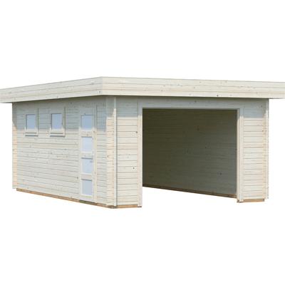Garage PALMAKO "Rasmus", beige (naturbelassen), Massivholz, Garagen, BxTxH: 420x598x253 cm, ohne Tor, naturbelassen Image