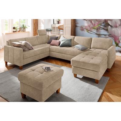 Wohnlandschaft HOME AFFAIRE "Earl U-Form", braun (schoko), B:292cm H:80cm T:204cm, Struktur fein (100% Polyester), Luxus-Microfaser ALTARA NUBUCK (100% Polyester), Luxus-Microfaser in Lederoptik (100% Polyester), Sofas, wahlweise auch mit... Image