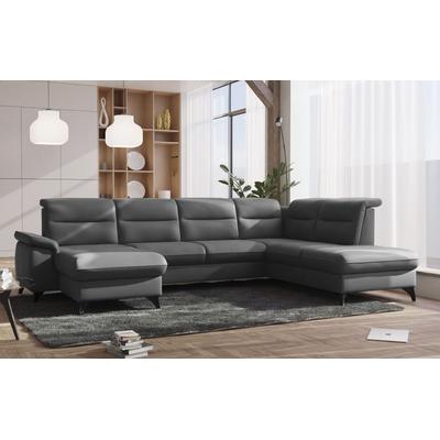 Wohnlandschaft SIT & MORE "Astoria U-Form", grau, B:329cm H:91cm T:225cm, 100% Polyester, Sofas, wahlweise mit motorischer Relaxfunktion Image