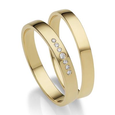 Trauring FIRETTI "Schmuck Geschenk Gold 375 Hochzeit Ehering "LIEBE" Gr. 63, gold (gelbgoldfarben), Fingerringe, 63, ohne Brillanten, Gelbgold 585, 3mm, Made in Germany, wahlweise mit oder ohne Brillanten Image