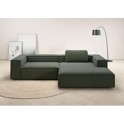 Ecksofa PLACES OF STYLE "Watertown, modernes XXL L-Form, 306 cm breit", grün (oliv), B:306cm H:68cm T:191cm, 95% Polyester, 5% Nylon, Sofas, Großzügiges Lounge-Sofa mit viel Platz für die Familie Image