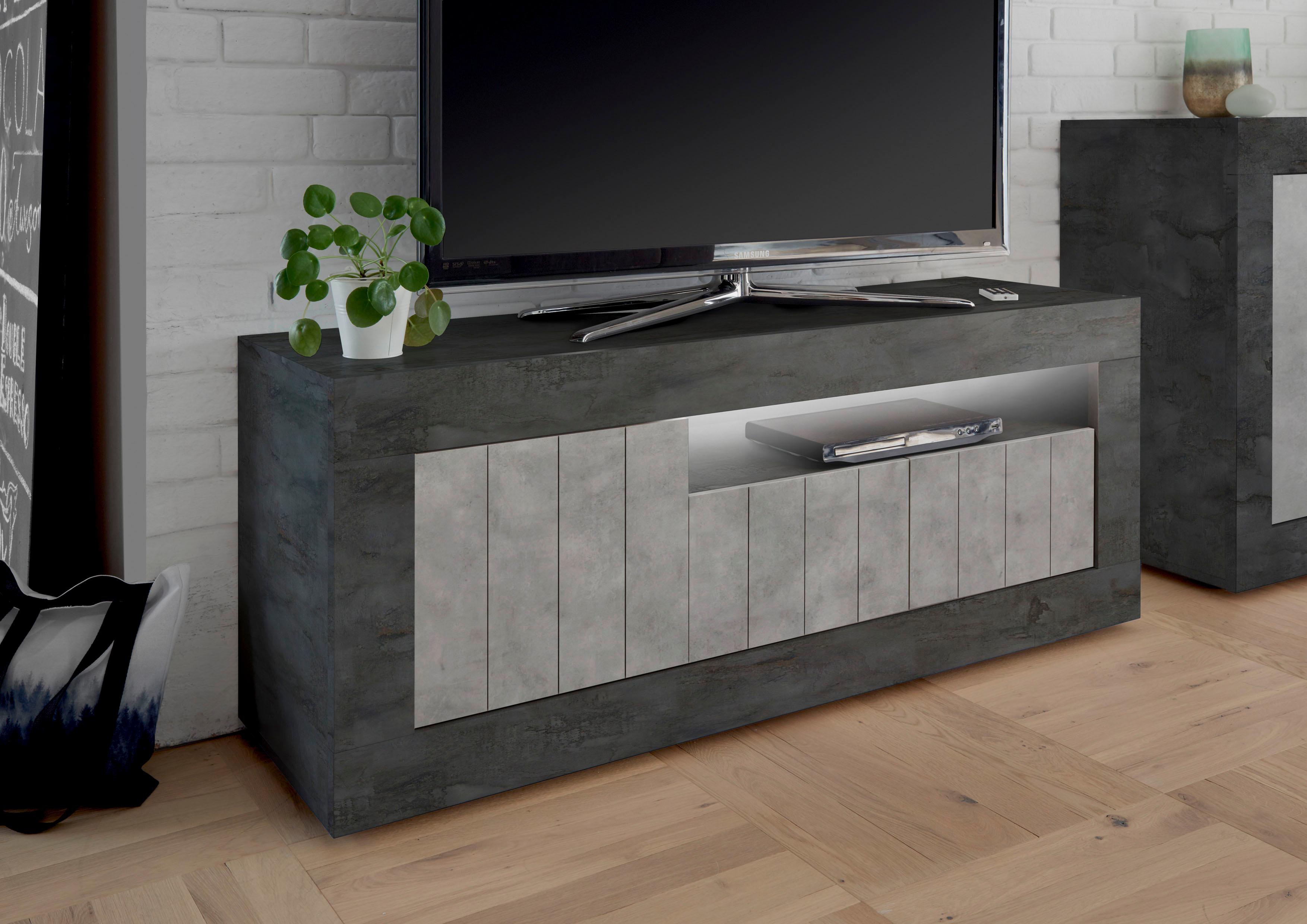 Lowboard INOSIGN "Urbino", grau (schieferfarben, beton), Sideboards, Lowboard, Breite 138 cm