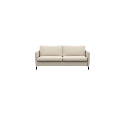 2,5-Sitzer FLEXLUX "Fiore, super bequem durch hochwertigen Sitzaufbau mit Kaltschaum", weiß (warm weiß), B:181cm H:85cm T:92cm, 100% Echteder, Sofas, schmale Armlehnen, Füße Alu+schwarz Image