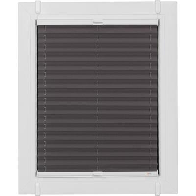 Plissee SUNLINES "One Size Style Crepe", grau (anthrazit, weiß, weiß), B:115cm H:130cm, Obermaterial: 85% Polyester, 15% sonstige Fasern, Plissees, Zubehörfarbe weiß, zum Klemmen Image