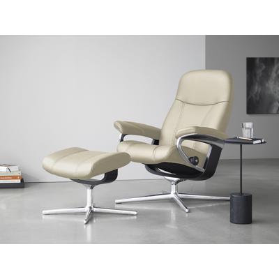 Relaxsessel STRESSLESS "Consul", beige (cream batick), B:82cm H:102cm T:72cm, Leder BATICK: BATICK ist ein leicht korrigiertes, durchgefärbtes und genarbtes Möbelleder, bei dem die meisten Unebenheiten und Spuren in der Regel entfernt wurden.,... Image