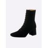 Stiefelette HEINE, Damen, Gr. 36, schwarz, Leder, Veloursleder, Veloursleder, modisch, Schuhe