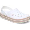 Clog CROCS "Crocband Clog", Damen, Gr. 41, rosa (weiß, rosa), sportlich, Schuhe, Sommerschuh, Schlappen, Hausschuh mit zweifarbiger Laufsohle