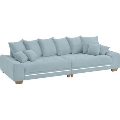 Big-Sofa MR. COUCH "Nikita II", blau (novaclean avanti 14 blau grau), B:300cm H:88cm T:118cm, Novaclean Avanti (100% Polyester), Sofas, mit RGB-LED Beleuchtung, Kaltschaumpolsterung bis 140 kg belastbar Image