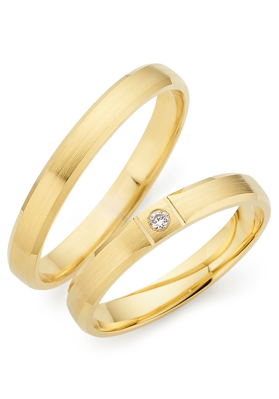 Trauring PHÖNIX "Schmuck Geschenk Gold 333 Ehering LIEBE, 930786, 930787" Gr. 57, gold (gelbgoldfarben), Fingerringe, 57, ohne Brillant, Gelbgold 333, 3mm, Made in Germany - wahlweise mit oder ohne Brillant Image