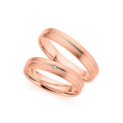 Trauring PHÖNIX "Schmuck Geschenk Gold 333 Trauring Ehering LIEBE versch. Varianten" Gr. 56, rosa (roségoldfarben), Fingerringe, 56, ohne Brillant, Roségold 333, 4,0mm, Rosu00e9gold 333, Made in Germany, wahlweise mit oder ohne Brillant Image