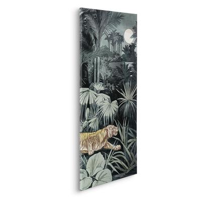 Leinwandbild KOMAR "Creeping Tiger - Größe 40 x 90 cm", bunt (farbe bild(er): türkis, grün, schwarz), B:40cm, Papier, Holz, Bilder, Keilrahmenbild mi Echtholzrahmen Image