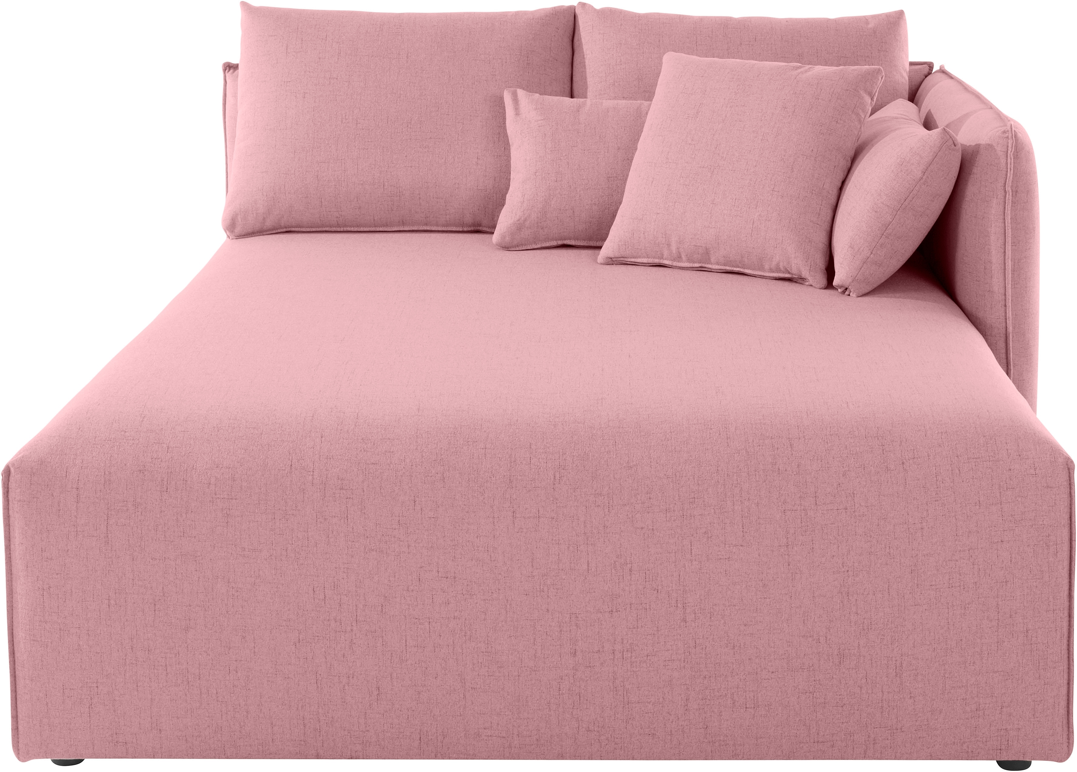 Ottomane OTTO HOME "Nöre", rosa (rosé), B:138cm H:86cm T:168cm, 100% Polyester, Sofas, Ottomane, Lounge-Modul - zum eigenen Zusammenstellen, Breite 138cm, Tiefe 168cm