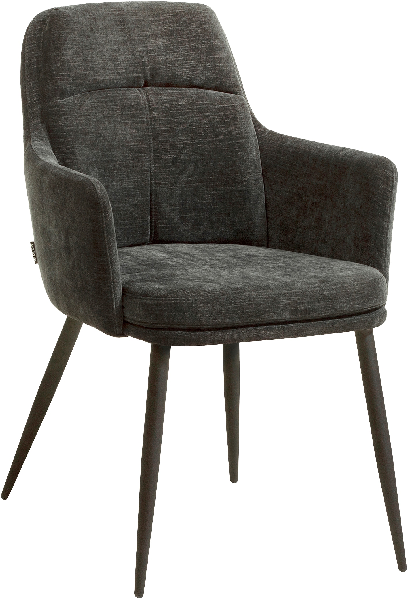 Armlehnstuhl OMG DESIGN "Donna", schwarz (schwarz, schwarz), B:58cm H:87cm T:64cm, Stühle, Schalenstuhl, bequem gepolstert, Esszimmerstuhl