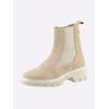Stiefelette HEINE, Damen, Gr. 42, beige (sand), Leder, Veloursleder, Rindsleder, modisch, Schuhe