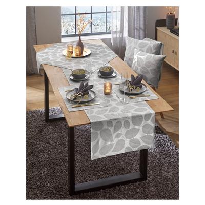Tischdecke Gr. 1, grau (weiß, grau), B:85cm L:85cm, Tischdecken Image