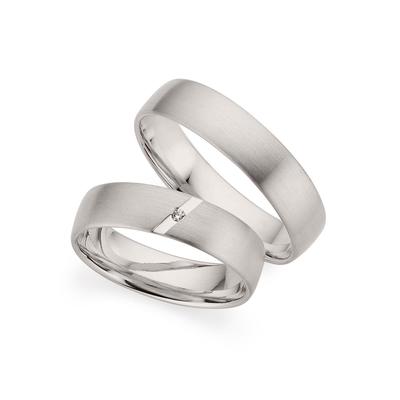 Trauring PHÖNIX "Schmuck Geschenk Silber 925 Trauring Ehering LIEBE versch. Varianten" Gr. 55, silber (silberfarben), Fingerringe, Damen, 55, 0,01 ct SI = kleine Einschlüsse mit Brillant, Silber 925 (Sterlingsilber), 5mm, Made in Germany - wahlweise... Image