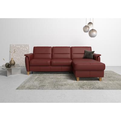 Ecksofa HOME AFFAIRE "Palmera L-Form", rot (merlot), B:244cm H:89cm T:163cm, Luxus-Microfaser (100% Polyester), Struktur (100% Polyester), Luxus-Microfaser in Lederoptik (100% Polyester), Sofas, Federkern, wahlweise mit Bettfunktion und mit/ohne... Image