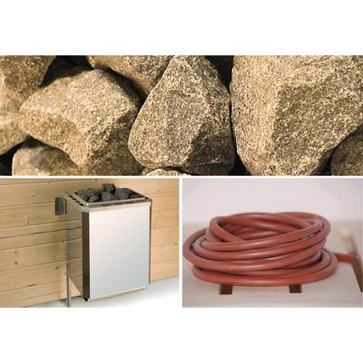 Saunaofen WEKA "Technikpaket SH Serie 533, 9,0kW OS", silber (silberfarben), B:29cm H:10cm T:38cm, Edelstahl, Saunaöfen, 9,0 KW Ofen mit Anschlusskabel und Steuergerät Image
