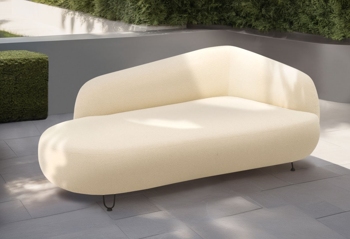 Polstergarnitur DOMO COLLECTION "Poika Bezug Fellimitat", beige (beige,), H:79cm T:88cm, 30% Polyester, 15% Acryl, 55% Polypropulene, Sitzmöbel-Sets, Couchgarnitur, Formschönes Outdoor-Highlight, ideal für Balkon, Terrasse, Garten