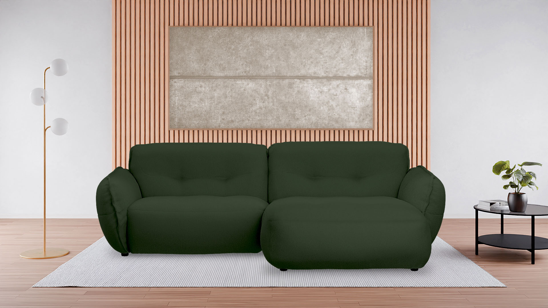 Ecksofa BETYPE "Be Fluffy Mega Sofa, bequem, viel Platz, Breite 289cm, L-Form", grün (dunkelgrün), B:289cm H:87cm T:184cm, 100% Polyester, Sofas, Ecksofa, Softes Sitzgefühl, moderne Kedernaht, hochwertiger Bezug