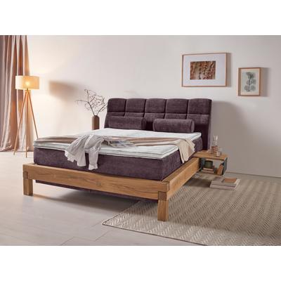Boxspringbett HOME AFFAIRE "Villads", lila (viola), B:179cm L:231cm, Komplettbetten, Boxspringbett, Liegefläche: 160/200 cm aus Balkeneiche, Inside-Boxspring-Unterbau Image