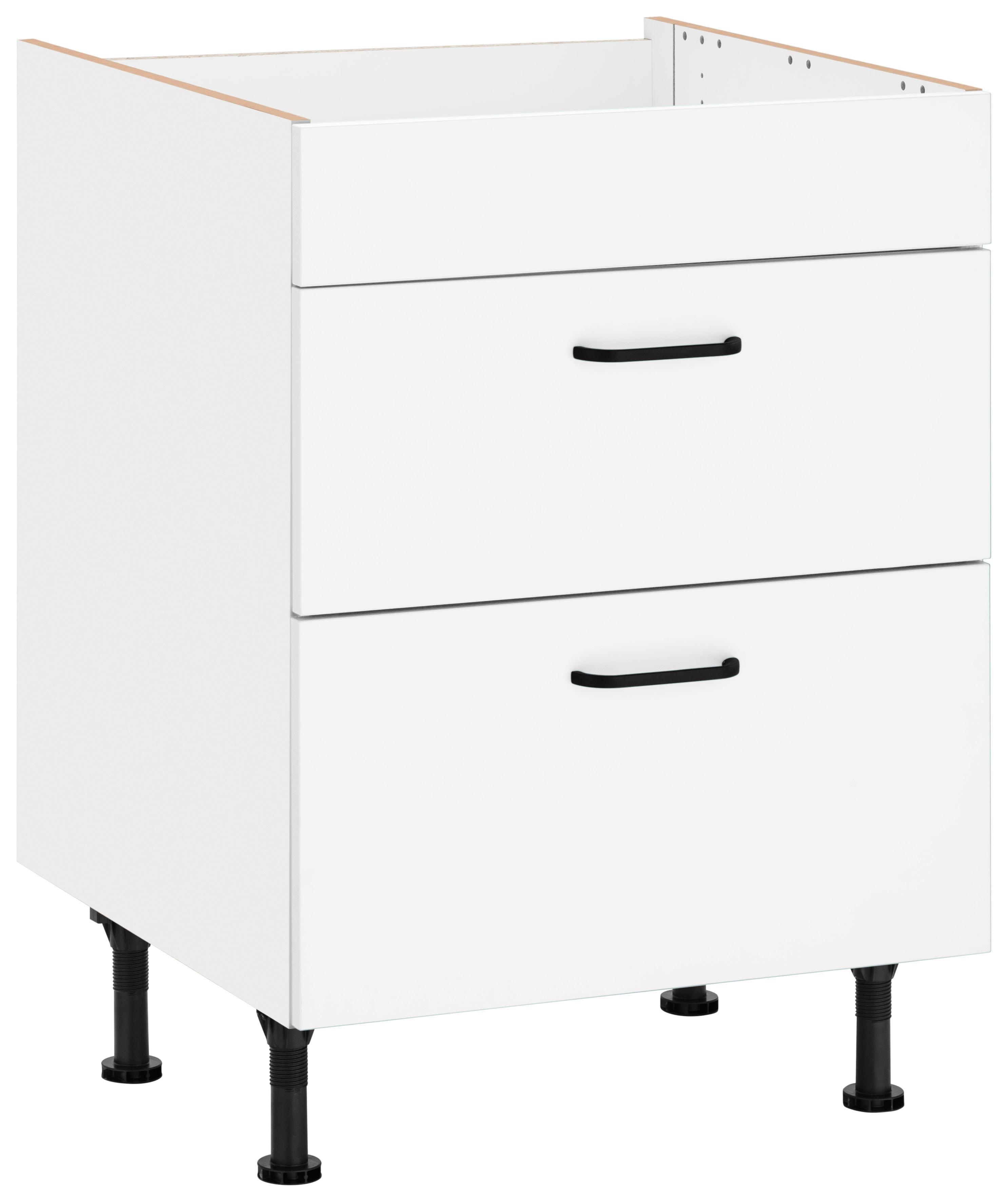 Kochfeldumbauschrank OPTIFIT "Elga", weiß (weiß, weiß), B:60cm H:87cm T:58,4cm, Holzwerkstoff, Schränke, mit Soft-Close-Funktion, höhenverstellbare Füße, Breite 60 cm Image