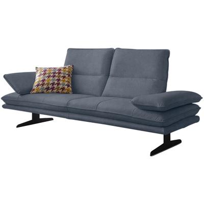 2,5-Sitzer W.SCHILLIG "broadway, Designsofa mit tollem Sitzkomfort", blau (blau z69), B:236cm H:94cm T:96cm, Longlife Xtra-Leder Z69: Das feinnarbige, gedeckte Softleder Z69 besticht durch seine außergewöhnliche Weichheit im trendigen... Image