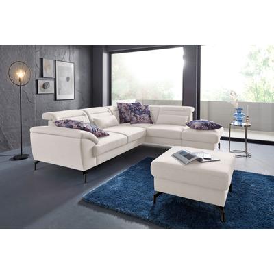 Ecksofa SIT & MORE "Percy L-Form", beige (linen), B:270cm H:80cm T:235cm, Sofas, 15 cm Fußhöhe, Sitztiefenverstellung, wahlweise in 2 Fußfarben Image