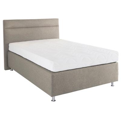 Boxspringbett, beige (struktustoff dunkelbeige), ohne LED-Beleuchtung, Liegefläche B/L: 120cm x 200cm, Gewicht H3, Bonnell-Federkernmatratze, Bezug Unterbox und Kopfteil: Strukturstoff (77% Polyester und 23% Viskose), Bezug Obermatratze 100%... Image