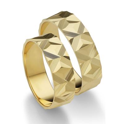 Trauring FIRETTI "Schmuck Geschenk Gold 375 Hochzeit Ehering "LIEBE" Gr. 55, gold (gelbgoldfarben), Fingerringe, 55, Gelbgold 375, 3,5mm, Made in Germany Image