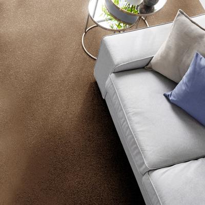 Teppichboden ANDIAMO "Kira, Velours, Made in Belgium", braun (schoko), B:400cm H:8mm L:1200cm, Kunstfaser, Teppiche, Uni Farben, Breite 400 cm, strapazierfähig, pflegeleicht, Wohnzimmer Image