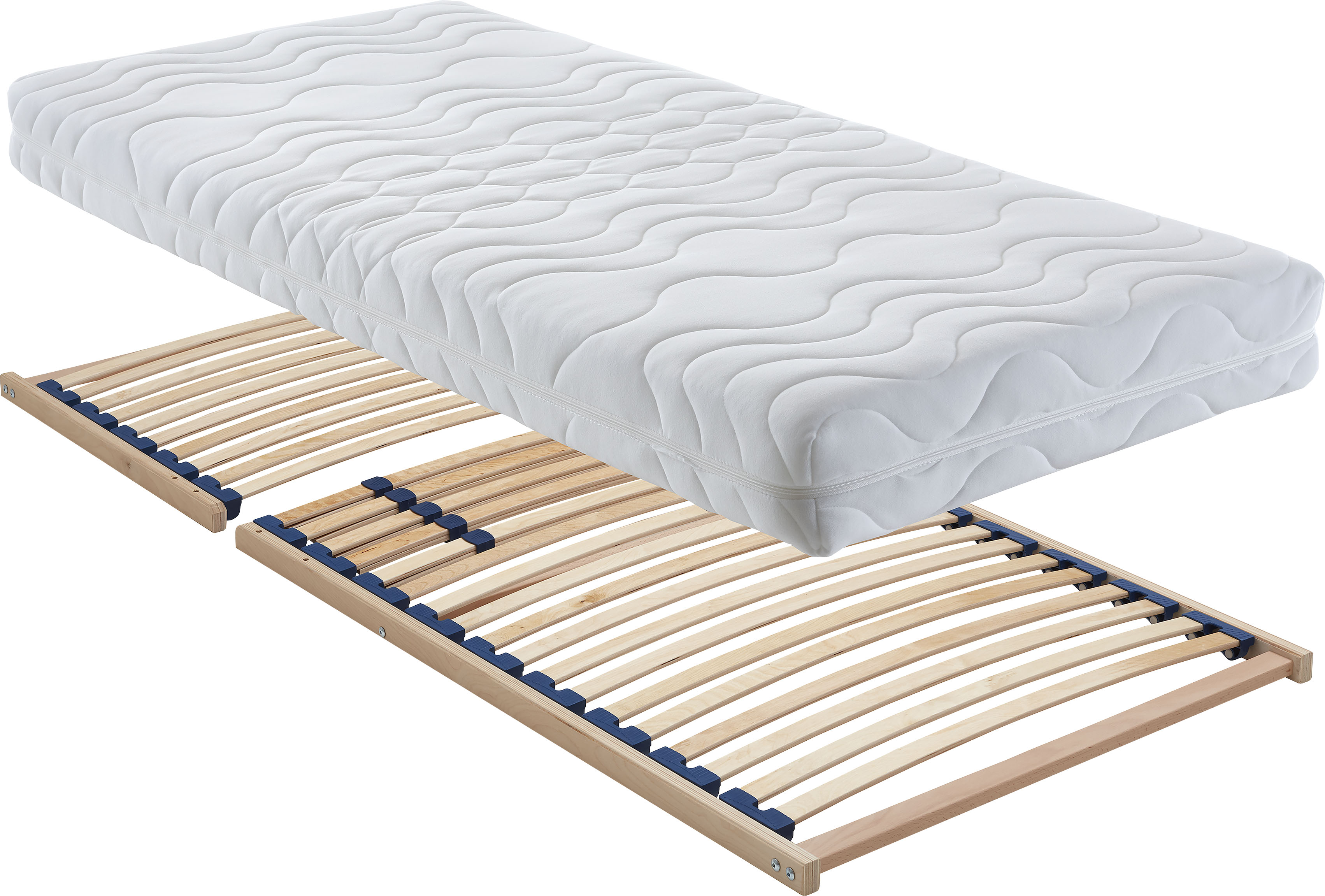 Polsterbett, grau, B:145cm L:212cm, Bezug Bett: Mikrofaser (100% Polyester);Bonnell-Federkernmatratze: Mischgewebe (51% Polyprophlen, 39% Polyester, 10% Baumwolle);Kaltschaummatratze: Frottee (100% Polyester), Bezug abnehm- und waschbar bis 60C,... Image