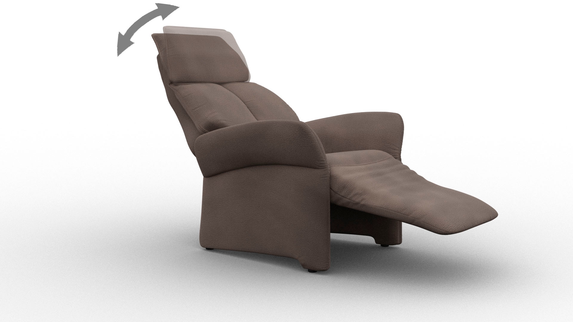 Relaxsessel ALINA "Savin", braun (hellbraun xbo 2), B:84cm H:114cm T:90cm, Struktur fein XBO (100% Polyester), Sessel, Relaxsessel, in Größe L, Liegefläche 185cm, verstellbar, optional mit Aufstehhilfe