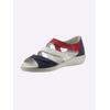 Sandale CLASSIC BASICS, Damen, Gr. 39, blau (marine, weiß), Glattleder, Veloursleder, Basic, Schuhe