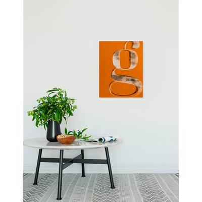 Leinwandbild KOMAR "Typo G wie Gustav - Größe 30 x 40 cm", orange (farbe bild(er): orange, goldfarben), B:30cm, Papier, Holz, Bilder, Keilrahmenbild mi Echtholzrahmen Image