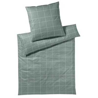 Bettwäsche ELEGANTE "Cross", grün (fjord), B/L: 155cm x 220cm, , Mako-Satin, B/L: 80cm x 80cm, Mako-Satin, Obermaterial: 100% Baumwolle, Bettwäsche, angenehmes Hautgefühl Image