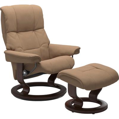 Relaxsessel STRESSLESS "Mayfair", braun (sand dinamica), B:79cm H:101cm T:73cm, Leder BATICK: BATICK ist ein leicht korrigiertes, durchgefärbtes und genarbtes Möbelleder, bei dem die meisten Unebenheiten und Spuren in der Regel entfernt wurden.,... Image