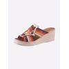 Pantolette GEMINI, Damen, Gr. 37, beige (beige, rot), Glattleder, modisch, Schuhe