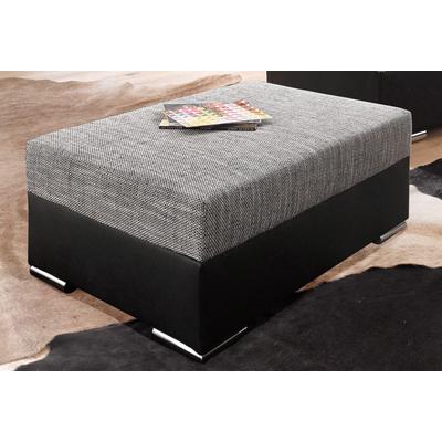 Hocker COLLECTION AB "John", schwarz (farbe schwarz, grau), B:100cm H:40cm T:70cm, Microfaser PRIMABELLE (100% Polyester) / Struktur ( 20% Polyacryl, 80% Polyester ), Kunstleder SOFTLUX / Struktur ( 20% Polyacryl, 80% Polyester ), Hocker, Frei im... Image
