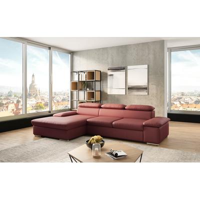 Ecksofa SIT & MORE "Valantine L-Form", rot (merlot), B:286cm H:73cm T:174cm, Sofas, inkl. Kopf- und Armteilverstellung, wahlweise mit Bettfunktion Image