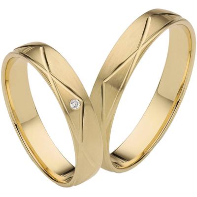Trauring FIRETTI "Schmuck Geschenk Gold 375 Hochzeit Ehering "LIEBE" Gr. 52, gold (gelbgoldfarben), Fingerringe, 52, ohne Brillant, Gelbgold 375, 4mm, Made in Germany - wahlweise mit oder ohne Brillant Image