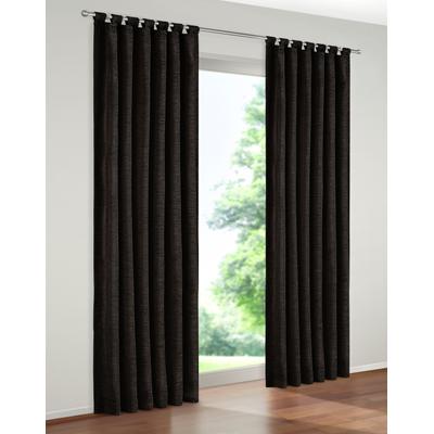 Vorhang WIRTH "Trondheim 234 g/m²" Gr. 7, schwarz, B:132cm H:255cm, Chenille, Polyacryl, Gardinen Image
