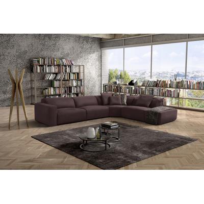 Ecksofa EGOITALIANO "Beverly, extravangantes Designsofa mit erstklassigem Sitzkomfort", braun (dunkelbraun), B:378cm H:95cm T:282cm, Leder CAREZZA (echtes Rindsleder) ist ein Naturleder, dass die ursprünglichen Eigenschaften der Haut nicht... Image