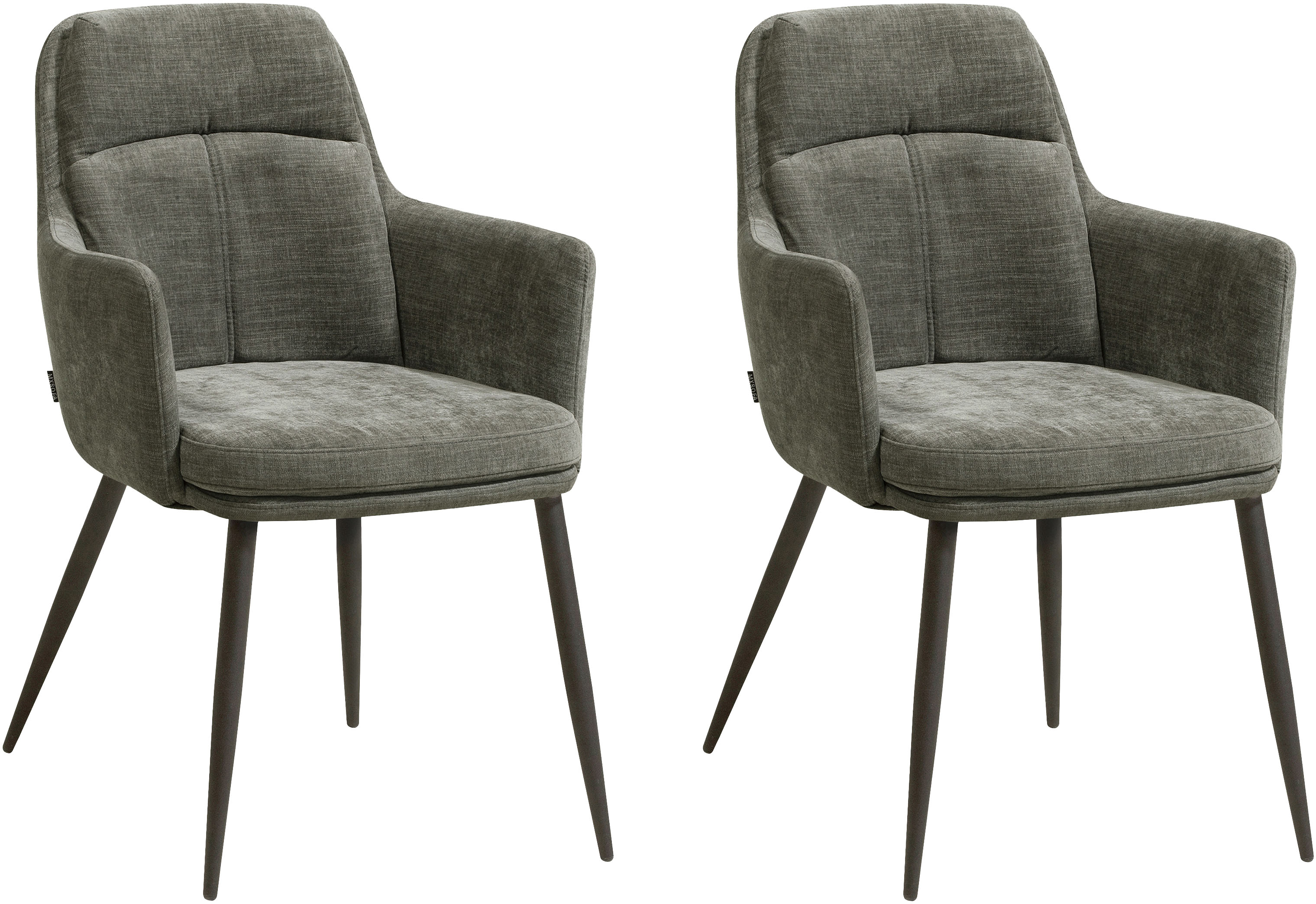 Armlehnstuhl OMG DESIGN "Donna", grau (ash, schwarz), B:58cm H:87cm T:64cm, Stühle, Schalenstuhl, bequem gepolstert, Esszimmerstuhl