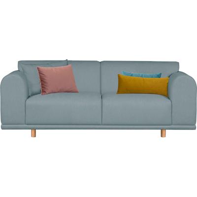 2-Sitzer ANDAS "Maroon", blau (petrol), B:200cm H:82cm T:96cm, Struktur grob ( 100% POLYPROPYLEN, Struktur fein ( 100% Polyester), Struktur (100% Polyester), Sofas, 2-Sitzer-Sofa Polstermöbel, in skandinavischem Design, mit losen Kissen Image
