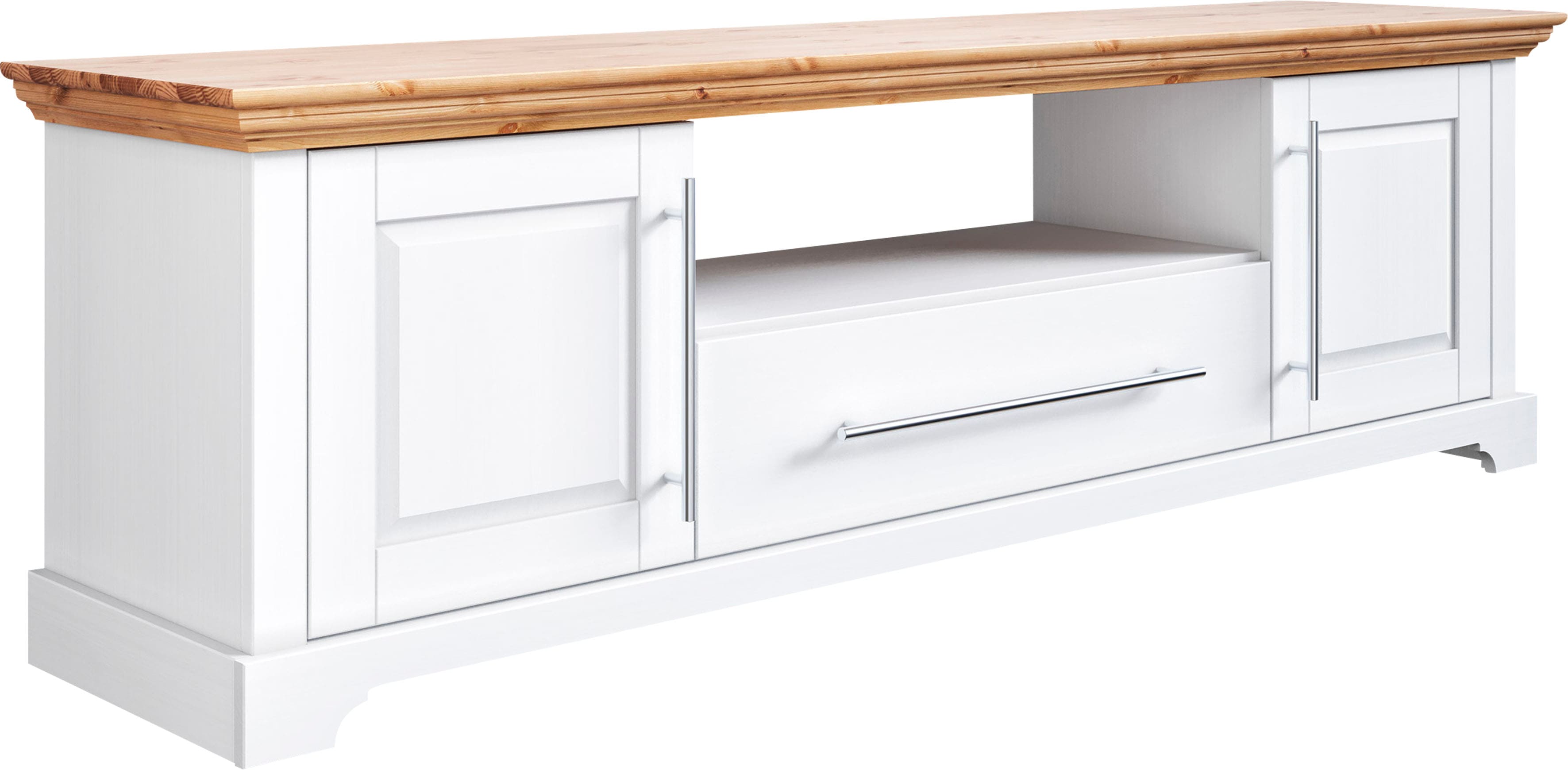 TV-Board HOME AFFAIRE "Meliss", gelb (weiß, honig), B:171cm H:171cm T:39cm, FSC-zertifiziertes Massivholz, Sideboards, TV-Board, Lowboard, 2-türig, Breite 171 cm, Kiefer massiv, FSC