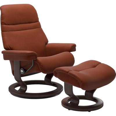 Relaxsessel STRESSLESS "Sunrise", braun (copper paloma), B:88cm H:103cm T:78cm, Leder BATICK: BATICK ist ein leicht korrigiertes, durchgefärbtes und genarbtes Möbelleder, bei dem die meisten Unebenheiten und Spuren in der Regel entfernt wurden.,... Image