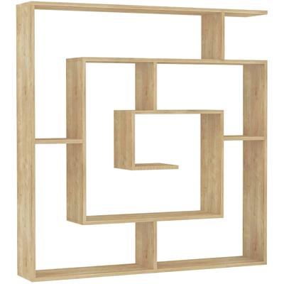 Bücherregal DECORTIE "Labirent Bücherregal", braun (eiche), B:125cm H:129cm T:22cm, Spanplatte, Regale, Leichte Montage, Lagerung, Platzsparend Image